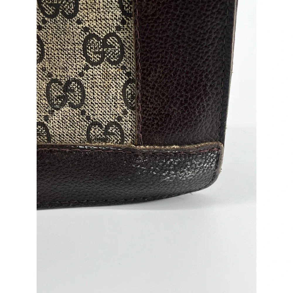 Gucci Vintage Bag Portfolio Style Pouch GG Canvas Signature Green/Red Web - Picture 13 of 16